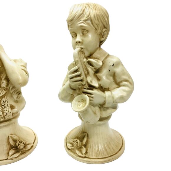 Vintage 1971 Resin J Kendrick - Set of 2 Bust Statues - Boy & Girl - Picture 8 of 9